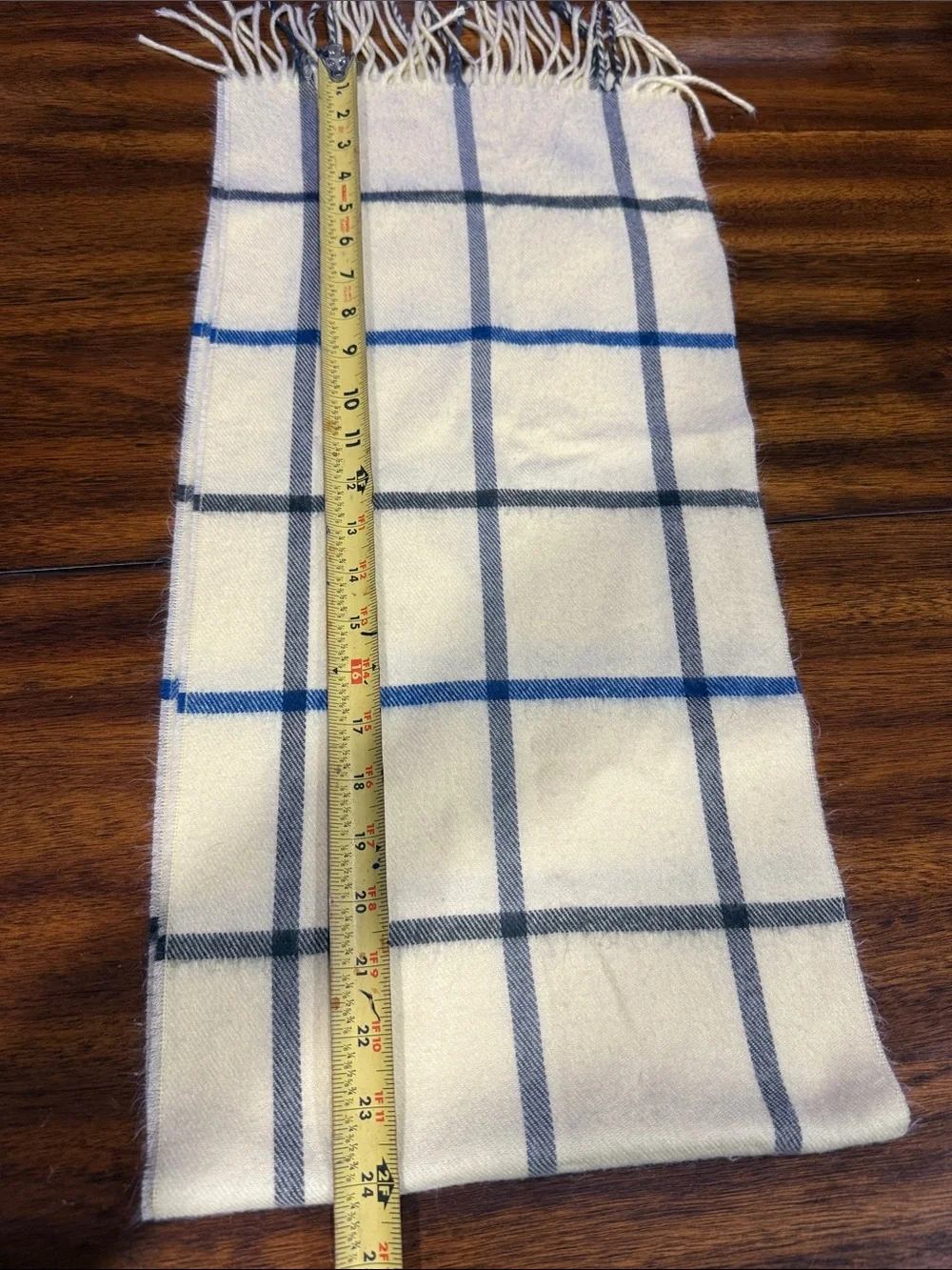 Christian Dior Cashmere Plaid Fringe Scarf